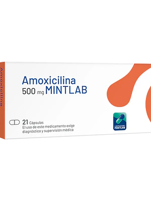 Amoxicilina 500 mg 21 Cápsulas. Mintlab