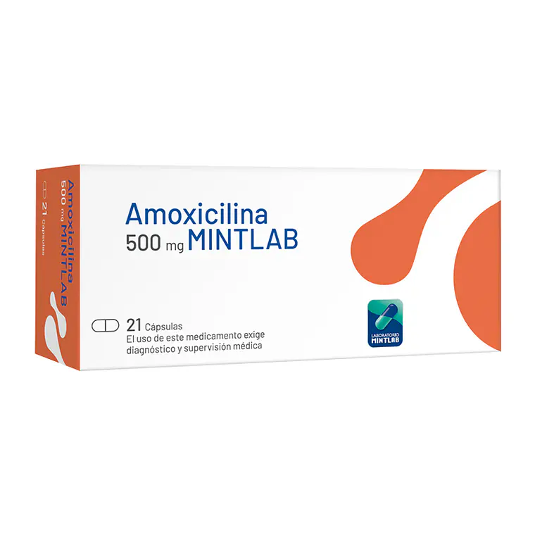 Amoxicilina 500 mg 21 Cápsulas. Mintlab 1