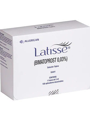 Latisse Bimatoprost 0,03 % Solución tópica  1 frasco 5 ml 100 aplicadores desechables.