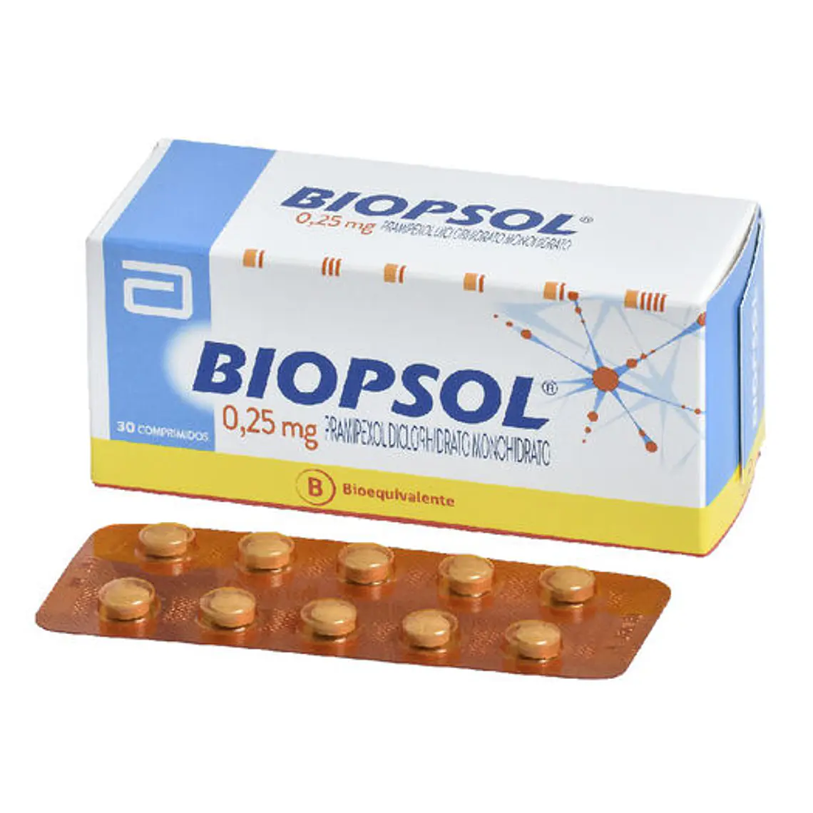 Biopsol (B) Pramipexol 0,25 mg 30 Comprimidos. 1