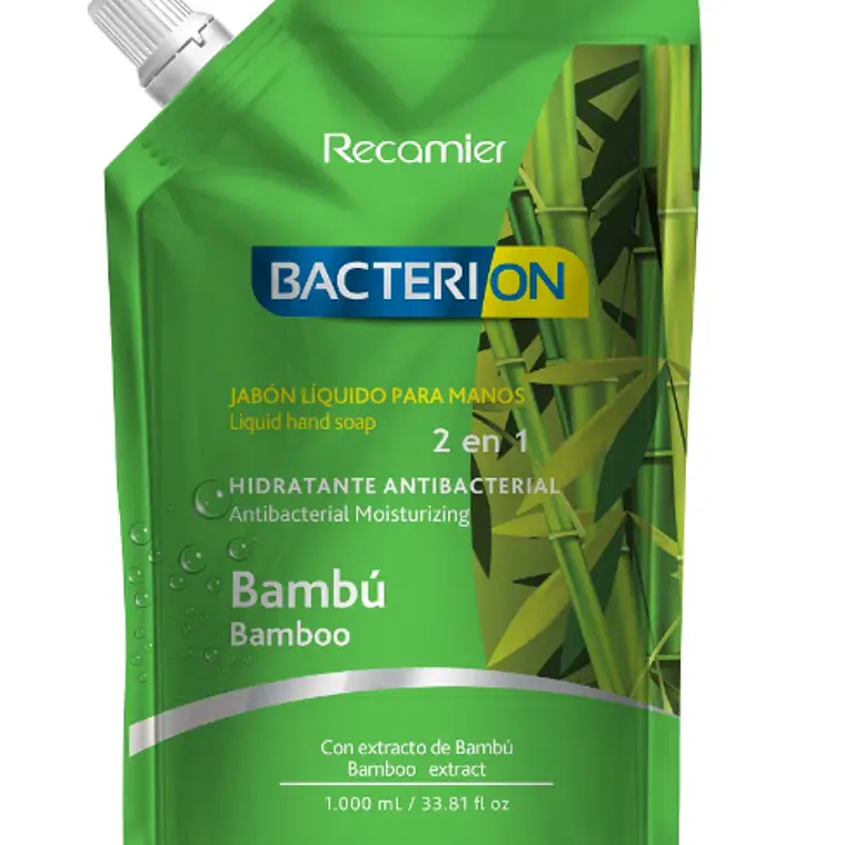 Bacterión Jabón líquido para manos 2 en 1 Bambú 1000 ml. 1