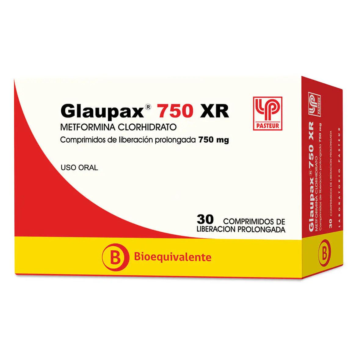 Glaupax XR (B) Metformina 750 mg 30 Comprimidos. 1