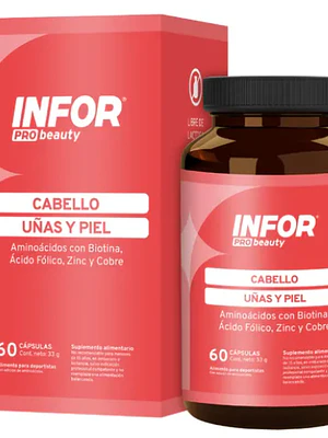 Infor Pro Beauty Cabello Uñas y piel 60 Cápsulas.