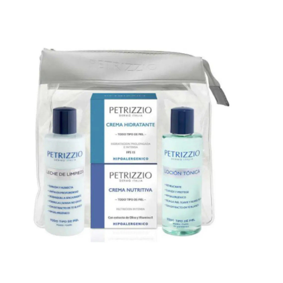 Petrizzio Cuatripack Crema Dia + Noche + Locion Tonica + Leche De Limpieza 1
