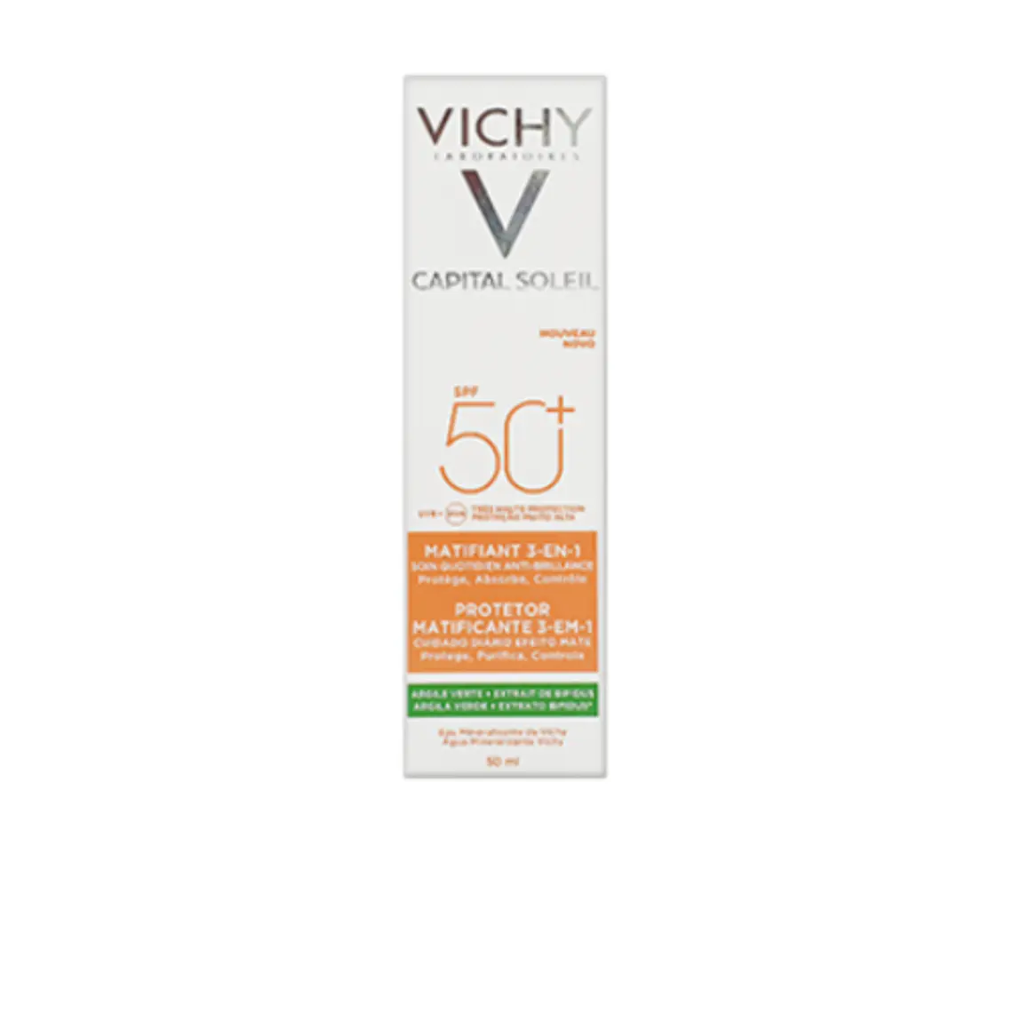 Vichy Fps 50+ Capital Soleil Matificante 3 En 1 Oil Control por 50  ml 1
