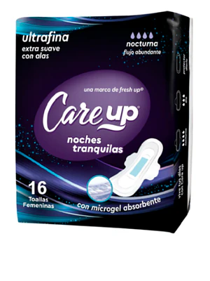 Care Up Toalla Higienica Noche Ultradelgada Con Alas X 16 Und