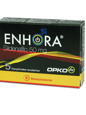Enhora (B) Sildenafilo 50 mg 5 Comprimidos recubiertos. Opko 