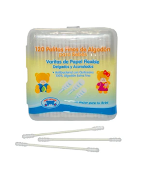 Palitos De Algodon Finos Y Acanalados X 120 Und