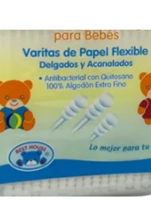 Palitos De Algodon Delgados Y Acanalados X 200 Und