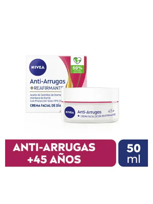 Nivea Facial Antiarrugas + Reafirmante Fps 45+ X 50 Ml