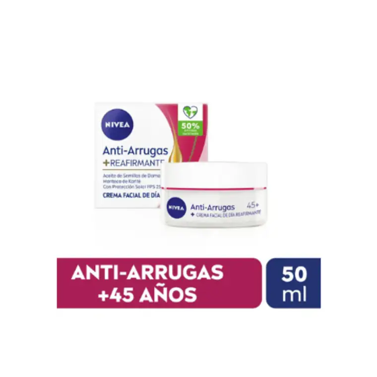 Nivea Facial Antiarrugas + Reafirmante Fps 45+ X 50 Ml 1