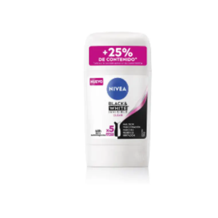 Nivea Deo Barra Mujer Black & White Clear X 53 Gr 1