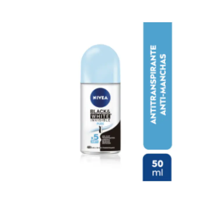Nivea Deo Rollon Mujer Invisible B&W Pure X 50 Ml 1