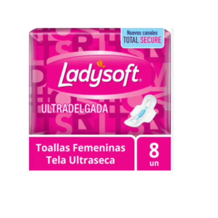 Ladysoft Ultra Delgada Malla Seca C/A Toalla X 8 1