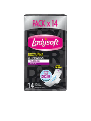 Ladysoft Toa Ultra Delgada C/Alas Nocturna X 14 Und