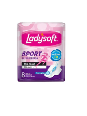 Ladysoft Sport Ult Delga Suave C/Alas Toalla X 8