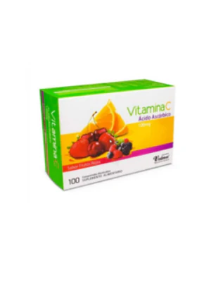 Vitamina C 100 mg por 200 comprimidos Frutos Rojos Valma