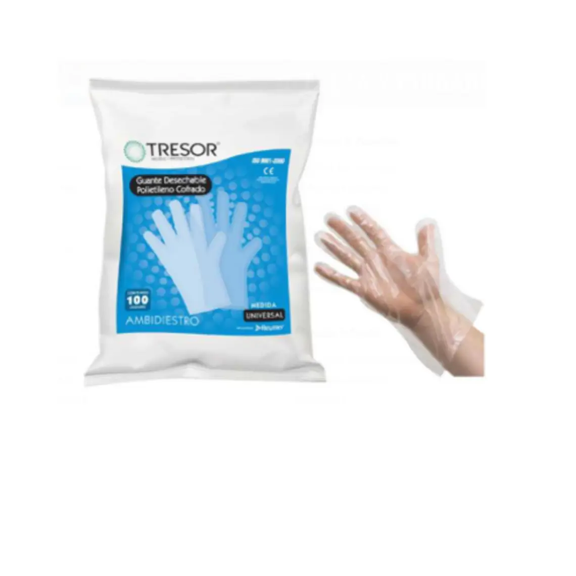 Guantes de polietileno desechables 100 Unidades. 1
