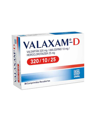 Valaxam-D 320/10/25 mg 30 Comprimidos.