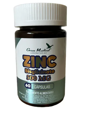 ZInc Bisciglinato 60 Cápsulas. Green Medical
