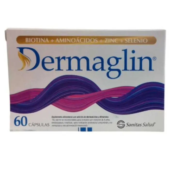Dermaglin Biotina+Aminoacidos+Zinc 60 Cápsulas. 1