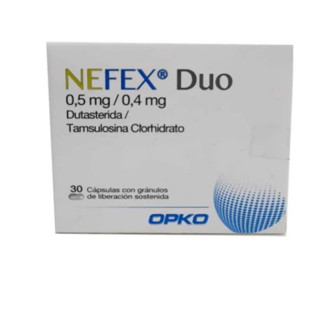 Nefex Duo Dutasterida Tamsulosina 0,5/0,4 mg 30 Cápsulas. 1
