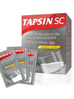 Tapsín SC Paracetamol 1 g 20 sobres efervescentes.