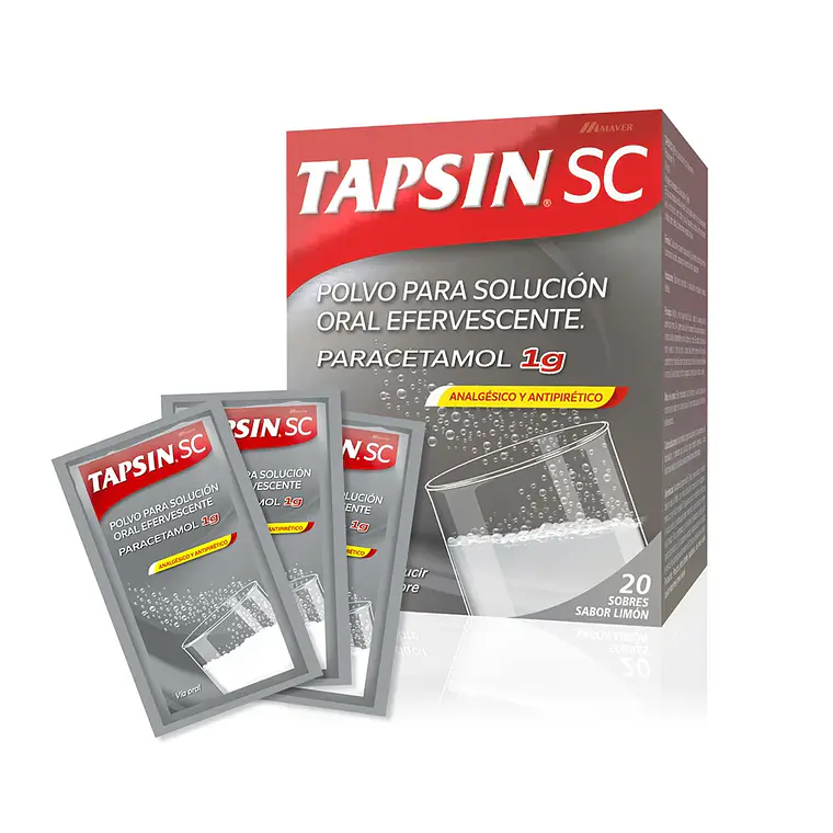Tapsín SC Paracetamol 1 g 20 sobres efervescentes. 1