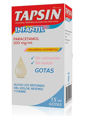 Tapsín infantil Paracetamol 100 mg/ml Gotas 15 ml.