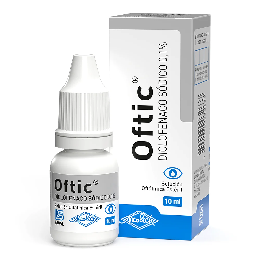 Oftic Diclofenaco sódico 0.1 % Solución oftálmica 10 ml. 1