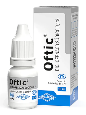 Oftic Diclofenaco sódico 0,1 % Solución oftálmica 10 ml.