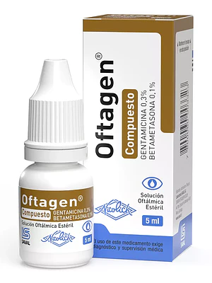 Oftagen Compuesto Gentamicina / Betametasona Solución Oftálmica 5M