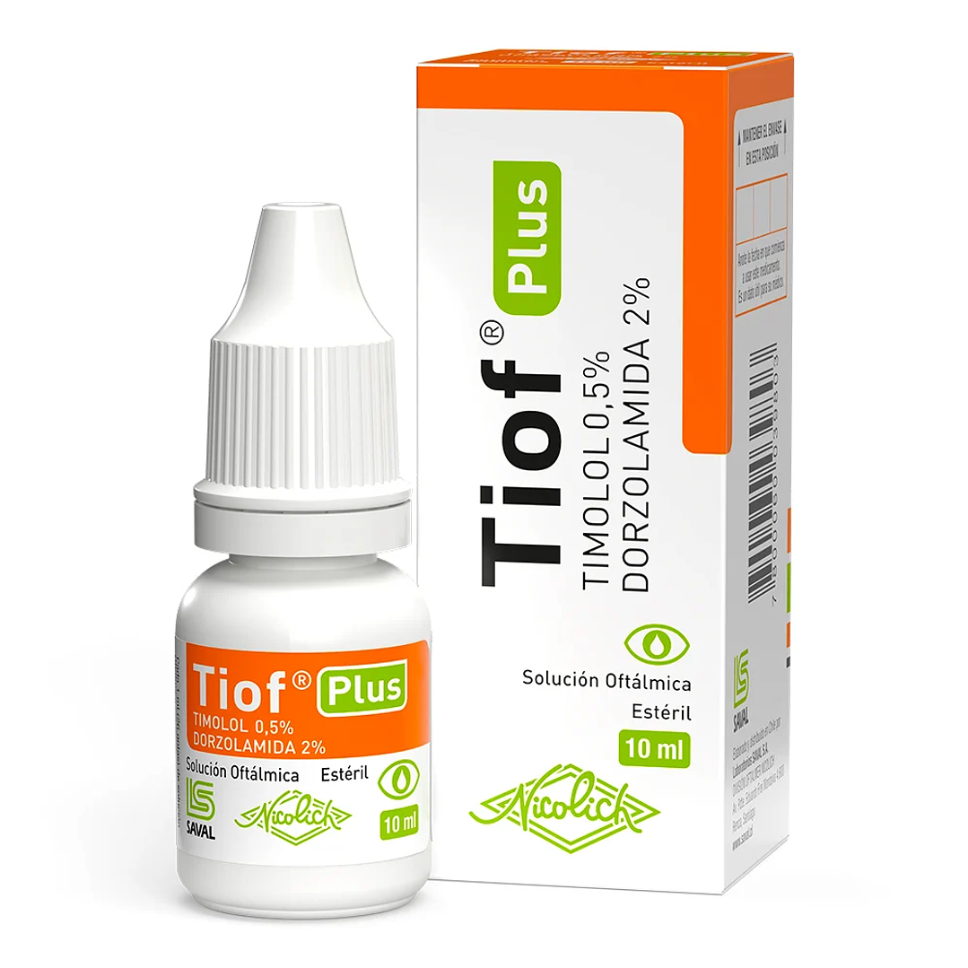 Tiof Plus Timolol, Dorzolamida Solución oftálmica 10 ml. 1