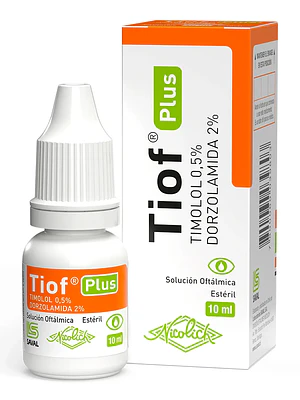 Tiof Plus Timolol, Dorzolamida Solución oftálmica 10 ml.