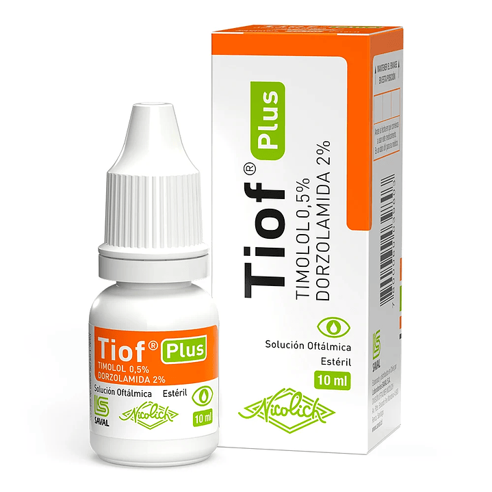 Tiof Plus Timolol, Dorzolamida Solución oftálmica 10 ml. 1