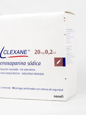 Clexane Enoxaparina 20 mg/ 0,2 ml Inyectable 10 Jeringas prellenadas.