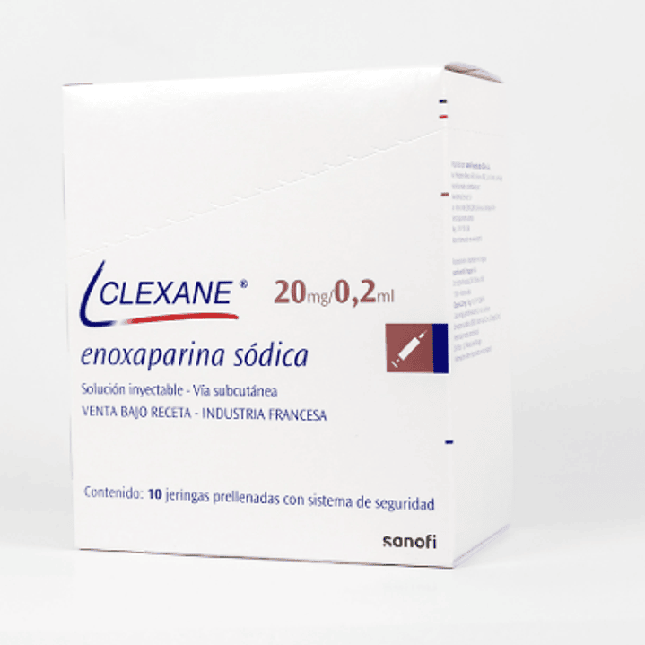 Clexane Enoxaparina 20mg/0.2 ml Inyectable 10 Jeringas Prellenadas 1