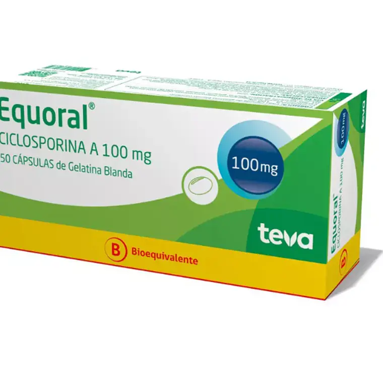 Equoral (B) Ciclosporina 100 mg  50 Cápsulas de gelatina blanda. 1