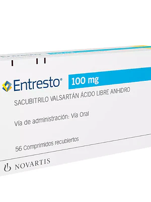 Entresto SAcubitrilo Valsartán 100 mg 56 Comprimidos recubiertos.