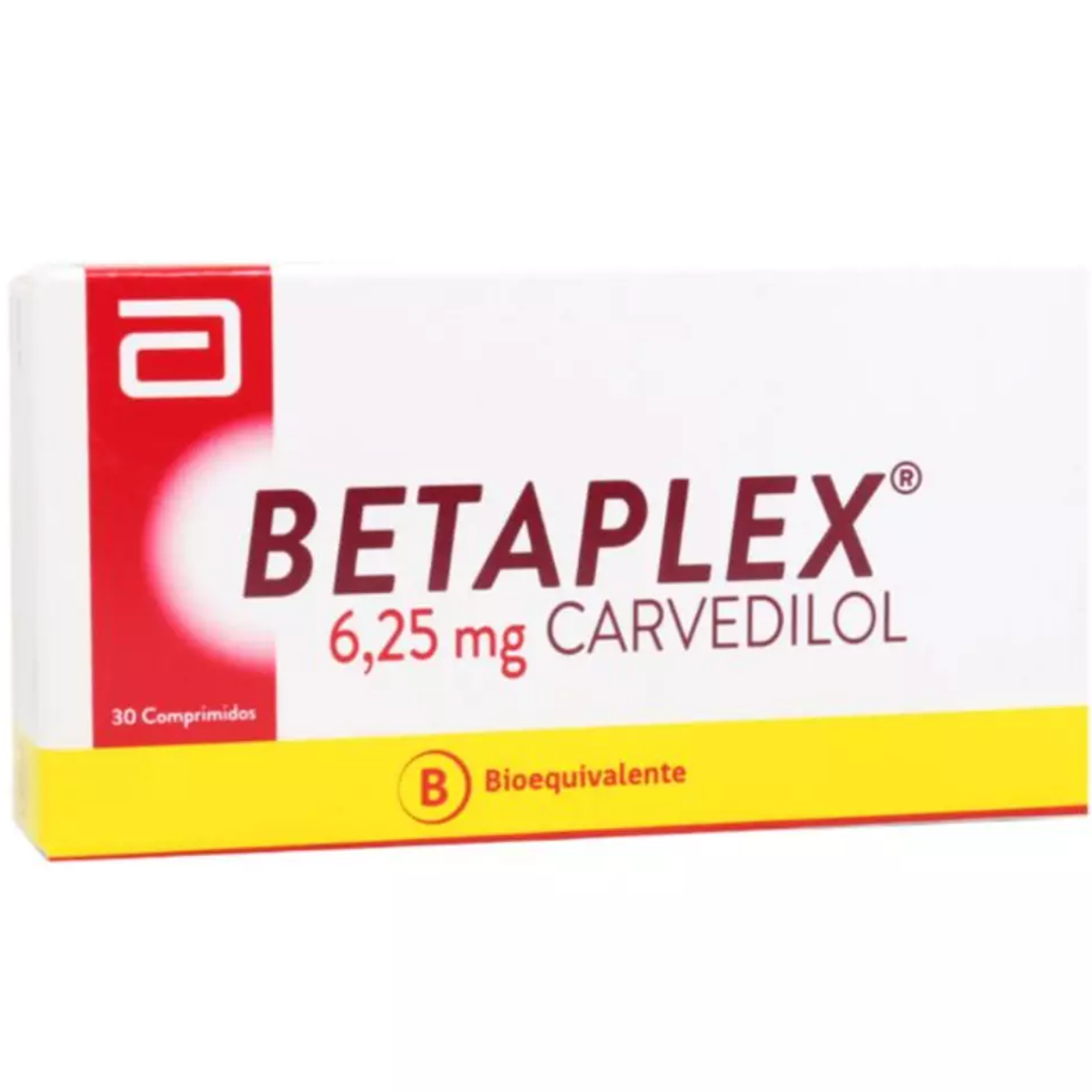 Betaplex (Bioequivalente) 6.25mg Carvedilol 30 Comprimidos 1