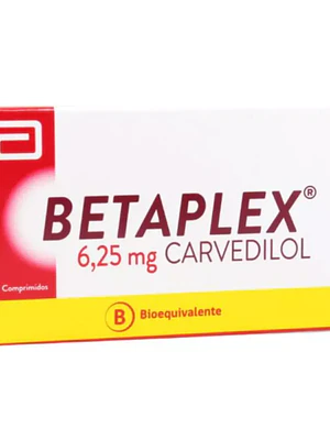 Betaplex (B) Carvediol 6,25 mg 30 Comprimidos.