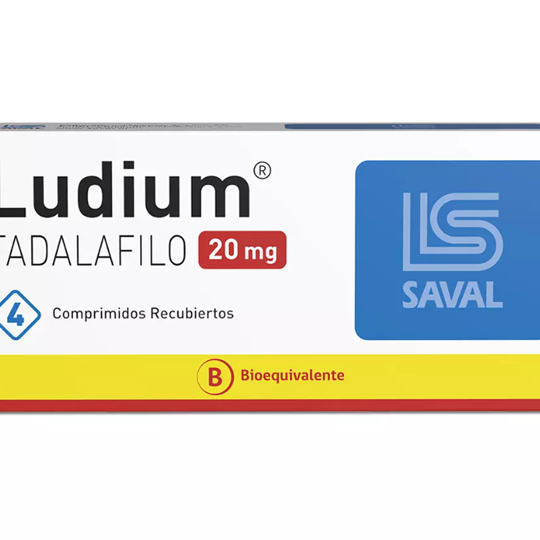 Ludium (Bioequivalente) Tadalafilo 20mg 4 Comprimidos Recubiertos 1