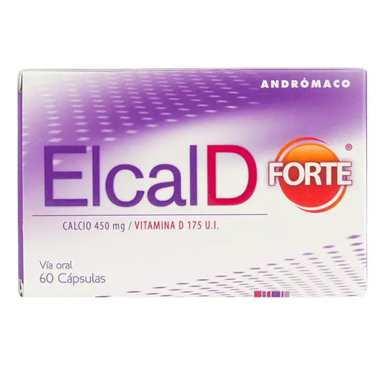 Elcal D Forte 450 mg / 175 UI Calcio/Vitamina D3 60 Cápsulas 1