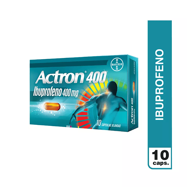 Actron Ibuprofeno 400mg 10 Cápsulas Blandas 1