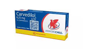 Carvedilol (Bioequivalente) 6.25mg 30 Comprimidos