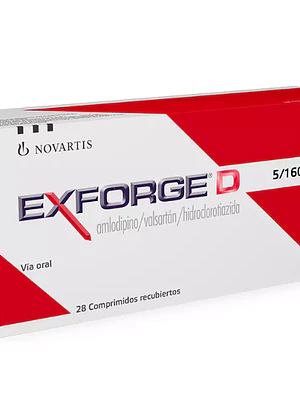 Exforge D 5/160/12,5  mg 28 Comprimidos recubiertos.