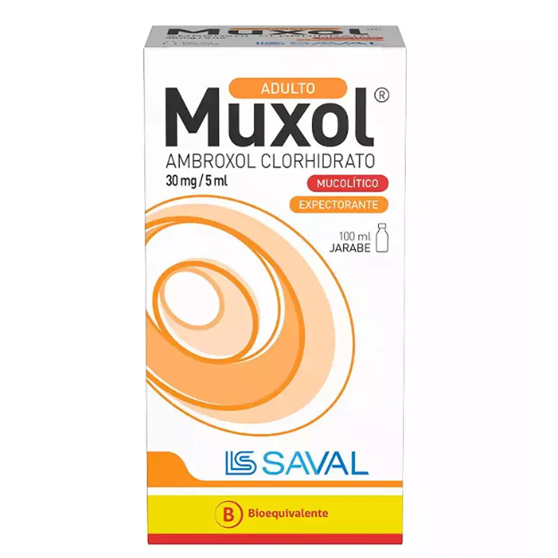 Muxol (B) Ambroxol 30 mg / 5 ml. Jarabe adulto 100 ml. 1