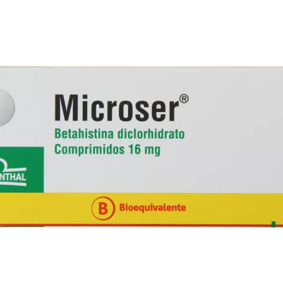 Microser (Bioequivalente) Betahistina 16mg 30 Comprimidos 1