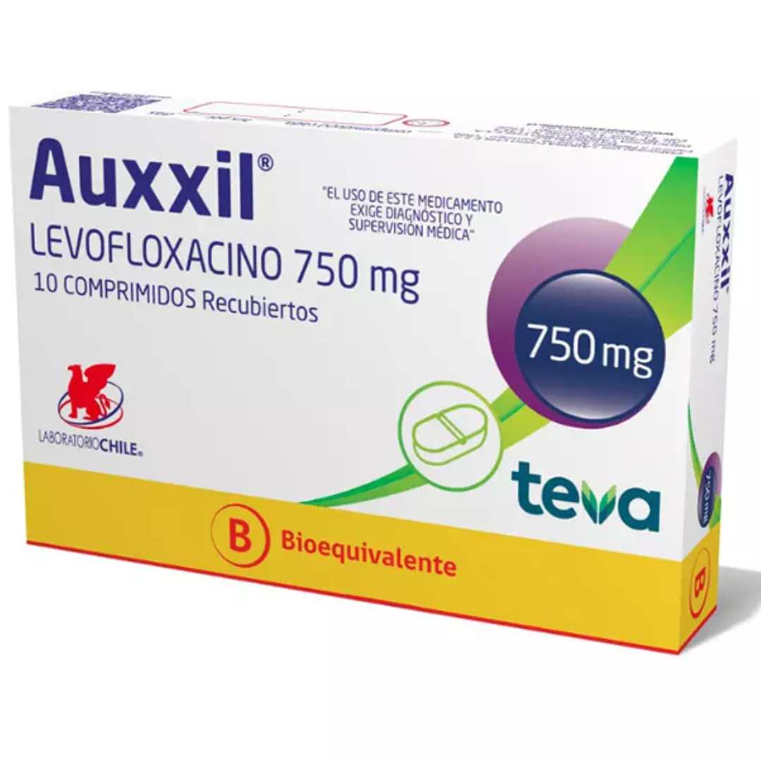 Auxxil (Bioequivalente) Levofloxacino 750mg 10 Comprimidos Recubiertos 1