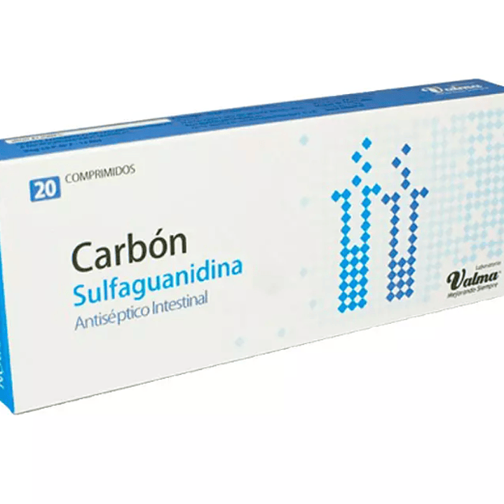 Carbón Sulfaguanidina comprimidos, envase de 20 comprimidos 1